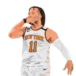 Jalen Brunson Portrait Wall Art Print, New York Knicks, Basketball Art, Sports Illustration, Modern NBA Art