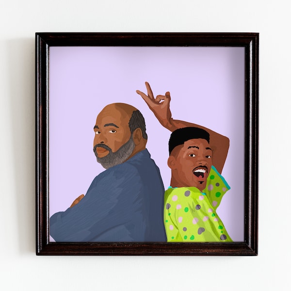 Fresh Prince of Belair Portrait Wall Art Print, Will Smith, 90s, Modern Art