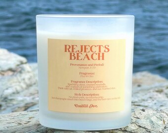 Rejects Beach Candle, Newport RI, Fizz & Glitz Scent, Soy Candle, Coastal Ave., Ocean Drive Candle Collection, Fun Beach Gift