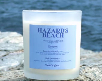 Hazards Beach Candle, Newport RI, Ocean Water Scent, Soy Candle, Coastal Ave., Ocean Drive Candle Collection, Beach House Gift, Reusable Jar