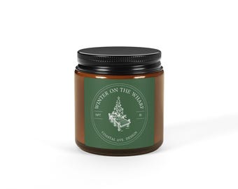 Winter on the Wharf Candle, Newport RI Fall Candle Series, Orange Spice, Fir, Pine & Smoky Fireplace, Eco-Friendly Coconut Soy Wax