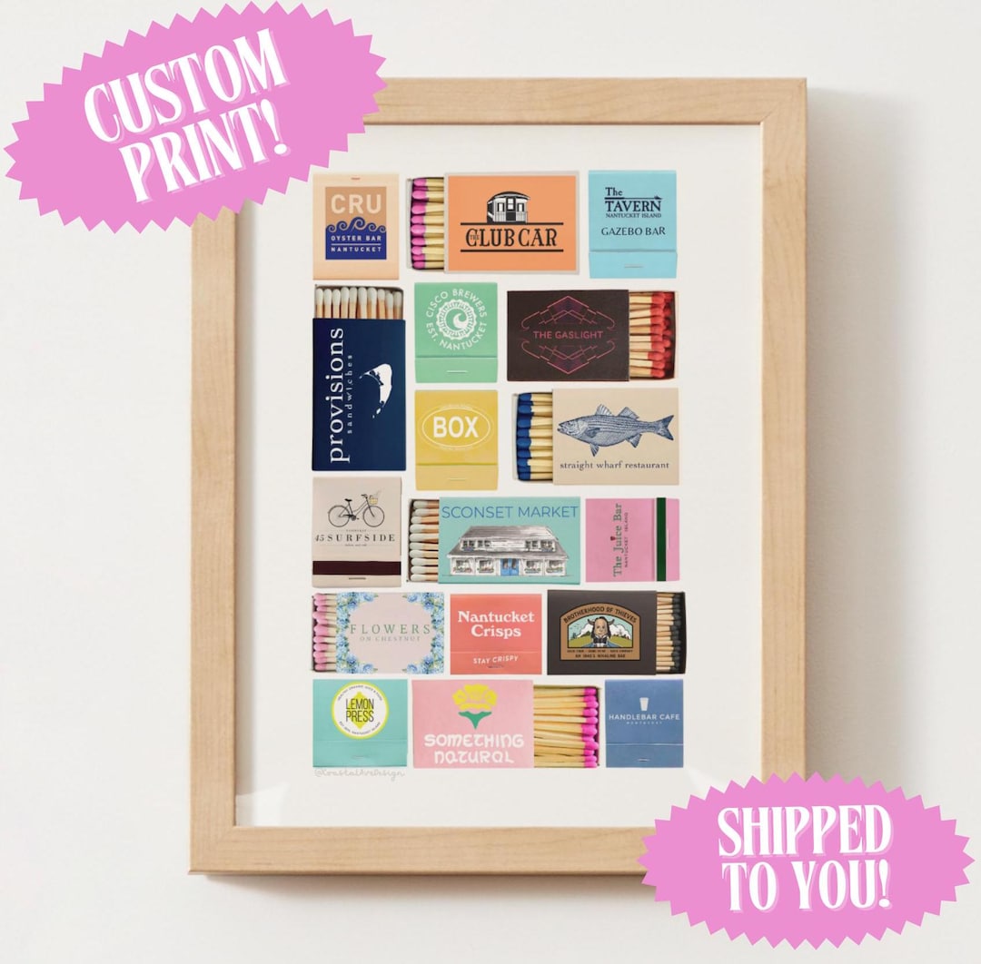 Customizable Matchbox Customizable Matchbox Print Art; Personal & Unique Gift! Personalized ...