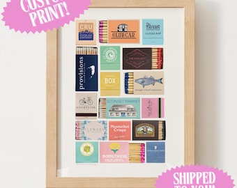 Customizable Matchbox Print Art; Personal & Unique Gift! Personalized Matchbook Art For Anniversary Gift, Birthday Gift, Housewarming Gift