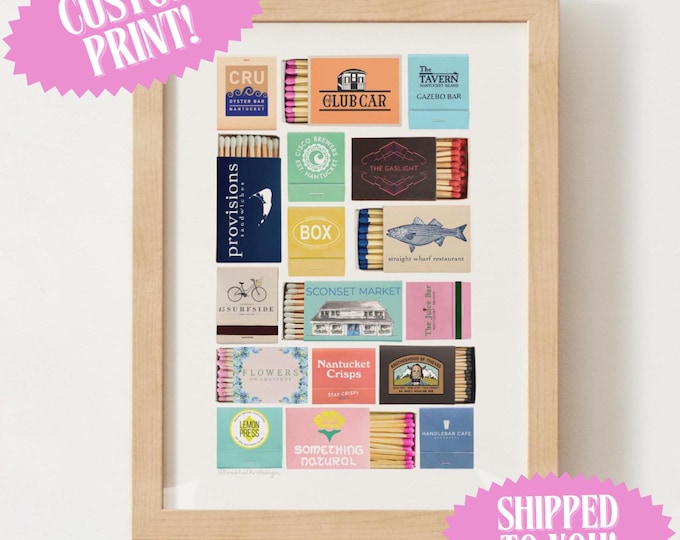 Customizable Matchbox Print Art; Personal & Unique Gift! Personalized Matchbook Art For Anniversary Gift, Birthday Gift, Housewarming Gift