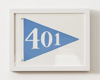 401 Rhode Island Pennant Print; Rhode Island Wall Art Poster