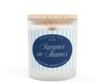Summer on Thames: Newport, RI Coconut Wax Wood Wick Candle - Coconut and Mango Scented