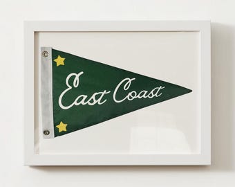East Coast Pennant Print; East Coast Wall Art Poster