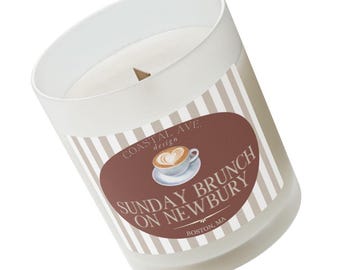 Sunday Brunch on Newbury: Boston, MA Coconut Wax Wood Wick Candle - Cinnamon Chai Scented