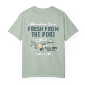 Fresh From The Port Tee in Bay, Newport RI Vintage Lobster Trap Shirt, Ocean State Graphic T-Shirt, Nautical New England Gift