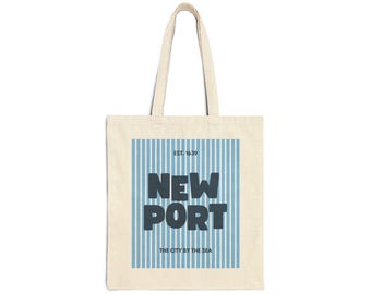 Newport: The City By The Sea Tote Beach Bag, Beach Bag, Catch All Bag, Nautical Tote, Coastal Tote, Rhode Island Accessory