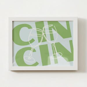 Cin Cin Print; Cheers Print, Bar Cart Wall Art Poster