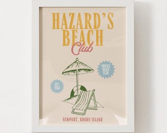Hazard's Beach Club Newport RI Glossy Print, Rhode Island Wall Art