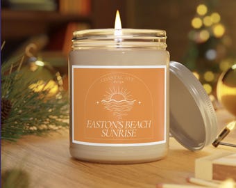 Easton's Beach Sunrise: Newport, RI Organic Soy Wax Candle - Pineapple Grapefruit Scented
