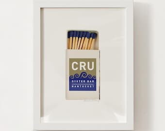 Cru Oyster Bar Nantucket, MA Matchbox Print; Massachusetts Wall Art Poster
