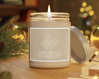 Third Beach Tranquility: Newport, RI Organic Soy Wax Candle - Cozy Vanilla Scented