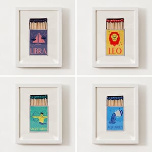 Astrology Matchbox Prints - Vintage-Inspired Zodiac Wall Art Posters