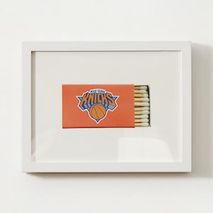 New York Knicks Matchbox Print; New York Football Sports Wall Art Poster