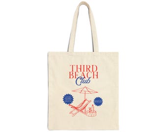 Third Beach Club Tote Bag: Newport / Middletown, RI Rhode Island Inspired Beach Bag