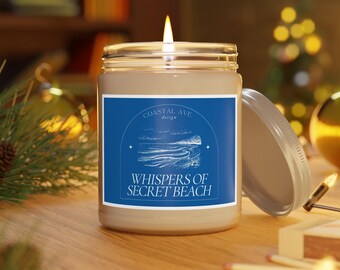 Whispers of Secret Beach: Newport, RI Organic Soy Wax Candle - Sea Breeze Scented