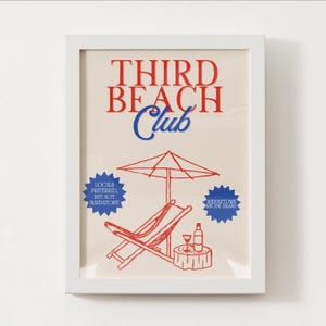Newport / Middletown, RI Third Beach Club Print; Rhode Island Wall Art Poster