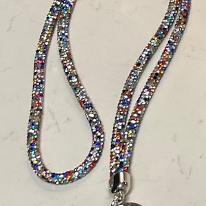 Lanyard with Retractable ID Holder,Multi-Color Bling Rhinestone Lanyard,administrative professional, teacher,sparkly lanyard,crystal lanyard