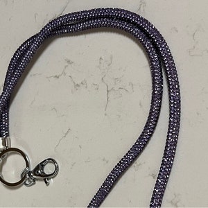 Lanyard & Retractable ID Holder,Purple/lavendr  Bling Rhinestone Lanyard,administrative professional,teacher,sparkly lanyard,crystal lanyard
