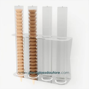 4 Reihen wandmontierter Kegelhalter aus Plexiglas