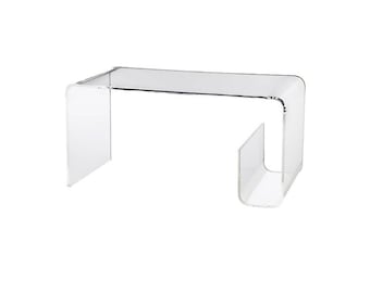 Table porte-revues transparente avec compartiment interne