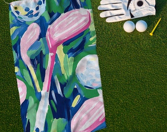 Floral Golf Towel, Watercolor Golf Towel, Golf Towel for Women, Golf Towel, Classy Golf Towel, Preppy Golf Towel, Golf Gift, Golf Bag Towel