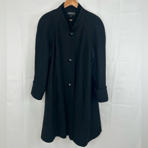 Vintage Jofeld Black Cotton Mid Length Overcoat - image 6
