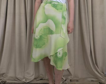 Jupe midi à fleurs vert citron Y2K Jones Wear