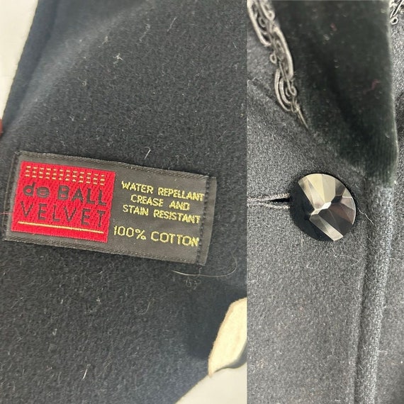 Vintage Jofeld Black Cotton Mid Length Overcoat - image 9