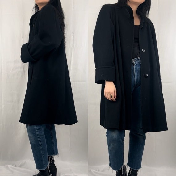 Vintage Jofeld Black Cotton Mid Length Overcoat - image 4