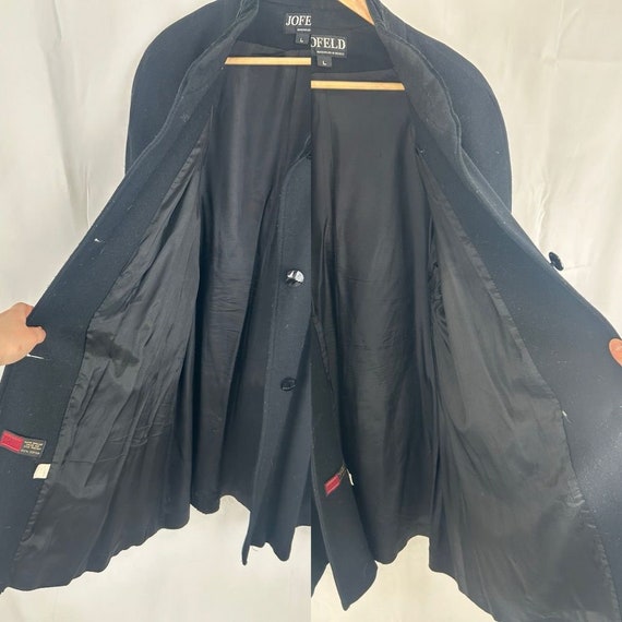 Vintage Jofeld Black Cotton Mid Length Overcoat - image 8