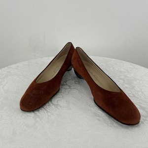 Vintage Salvatore Faragamo Brown Suede Pumps