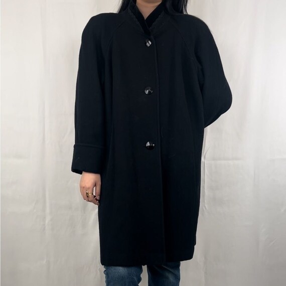 Vintage Jofeld Black Cotton Mid Length Overcoat - image 2