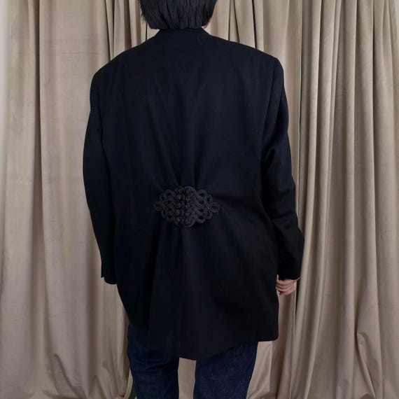Reworked Vintage Black Boyfriend Oversized Cashmere Blazer