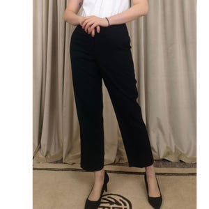 Vintage Rafelle Classic Black Wool Cigarette Pants Trousers