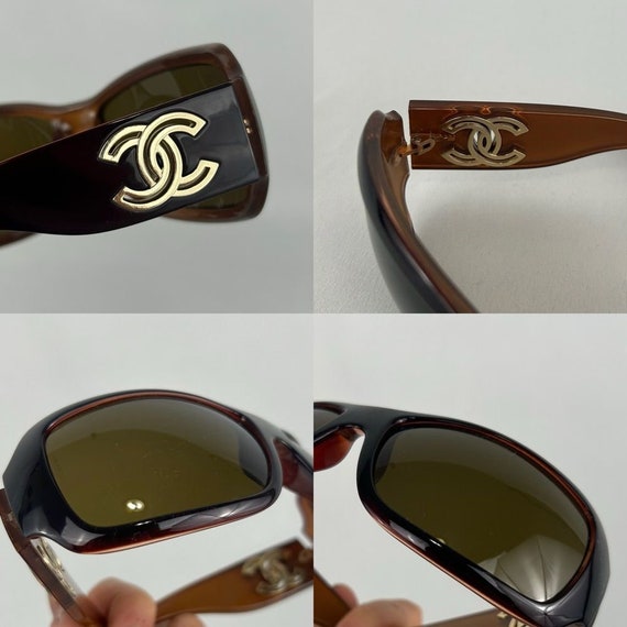 Vintage Chanel Brown Sunglasses with Interlocking… - image 7