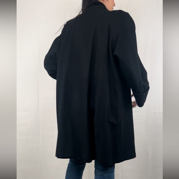 Vintage Jofeld Black Cotton Mid Length Overcoat - image 5