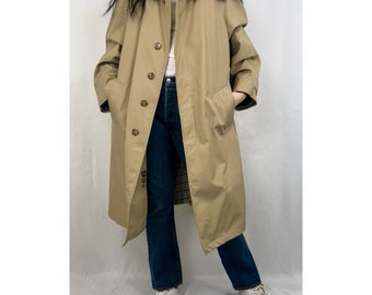 Vintage Oversized Boyfriend Tan Khaki Trench Coat