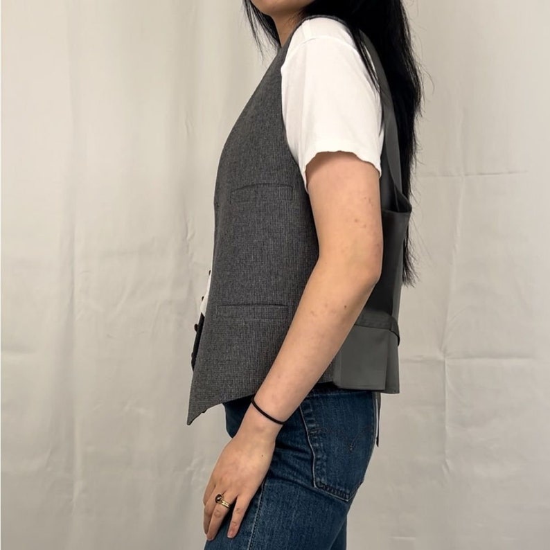 Vintage Mens Grey Wool Tweed Vest Formal Etsy