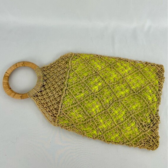 Vintage Macrame Woven Top Handle Bag Market Bag - image 4