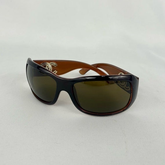 Vintage Chanel Brown Sunglasses with Interlocking… - image 2