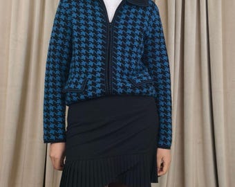 Pendleton Virgin Wool Cardigan: Floral Embroidery, Pockets
