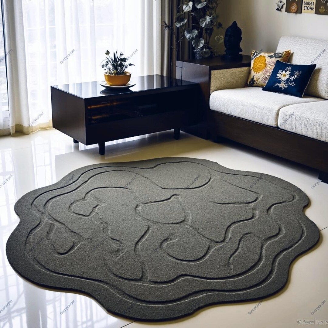 Cloud Shape Rug Unique Cloud Shape Wool Rug | Modern Abstract Hand Tufted Area Rug ...