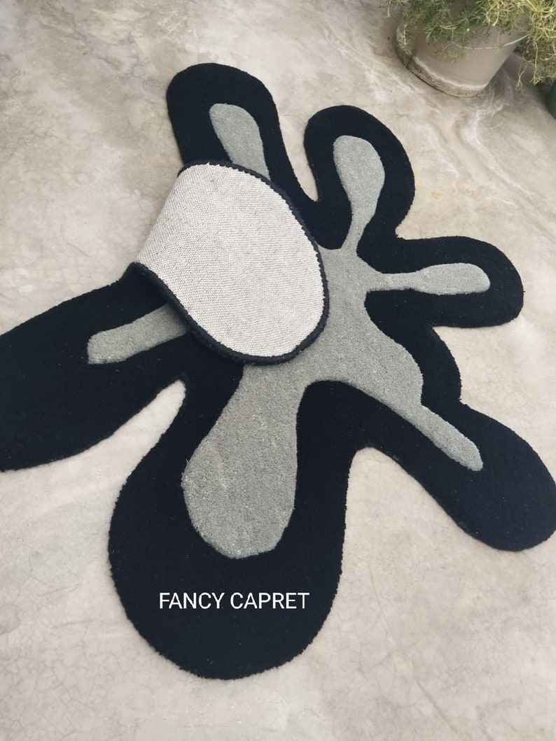 Star Fish Amoeba Irregular Shaped Rugs Hand Tufted 100% Wool Handmade ...