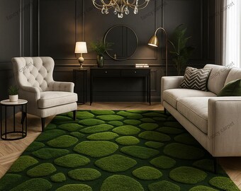 Moos getuftet Wollteppich | 3D Waldboden Teppich, Cottagecore Decor