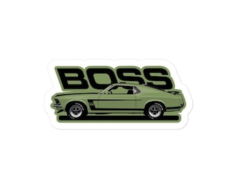 Ford Boss 302 Decals For Hood Fenders, Rocker Panels, Rear Bumpers