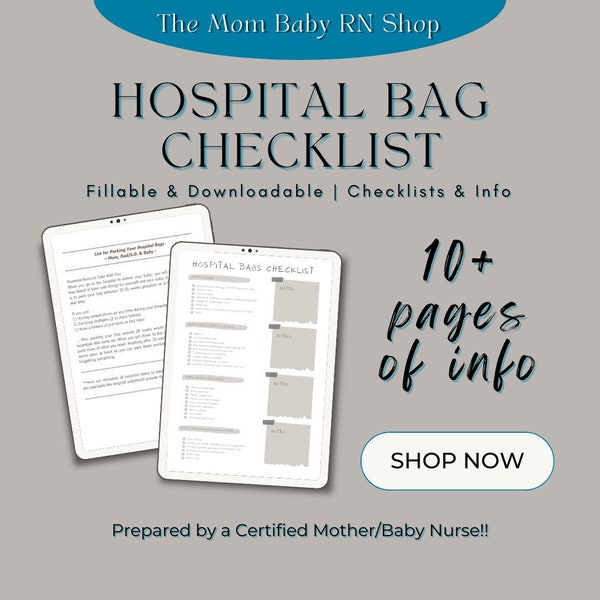 Taupe Hospital Bag Checklists